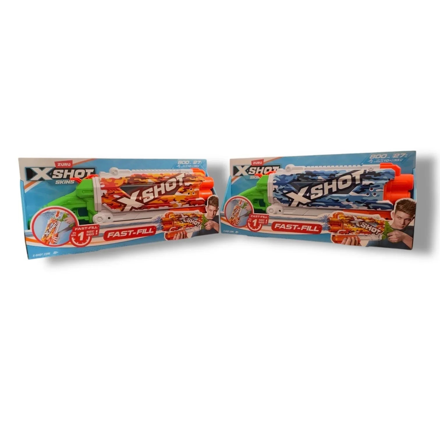 Zuru X-Shot Fast Fill Skins 2 Water Guns Pump Action Kids/Children Toy Assorted - Trendiez U ♥ 