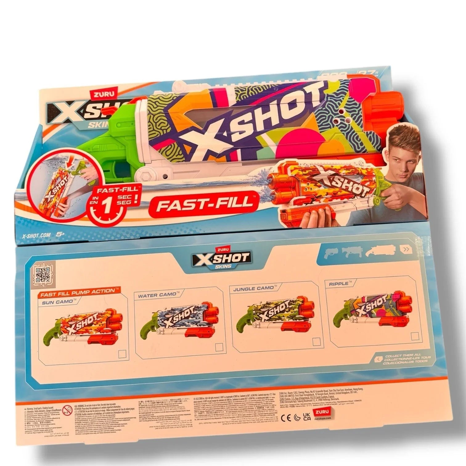 Zuru X-Shot Fast Fill Skins 2 Water Guns Pump Action Kids/Children Toy Assorted - Trendiez U ♥ 