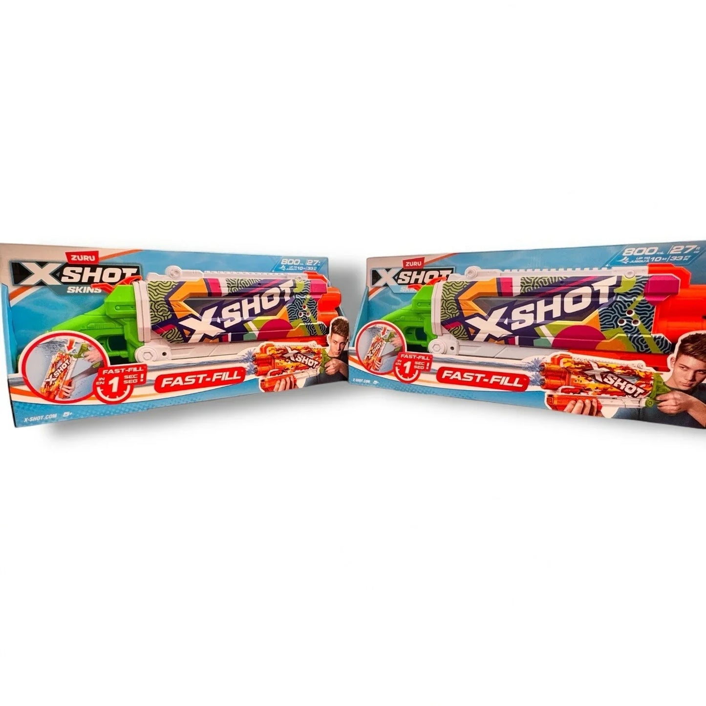 Zuru X-Shot Fast Fill Skins 2 Water Guns Pump Action Kids/Children Toy Assorted - Trendiez U ♥ 
