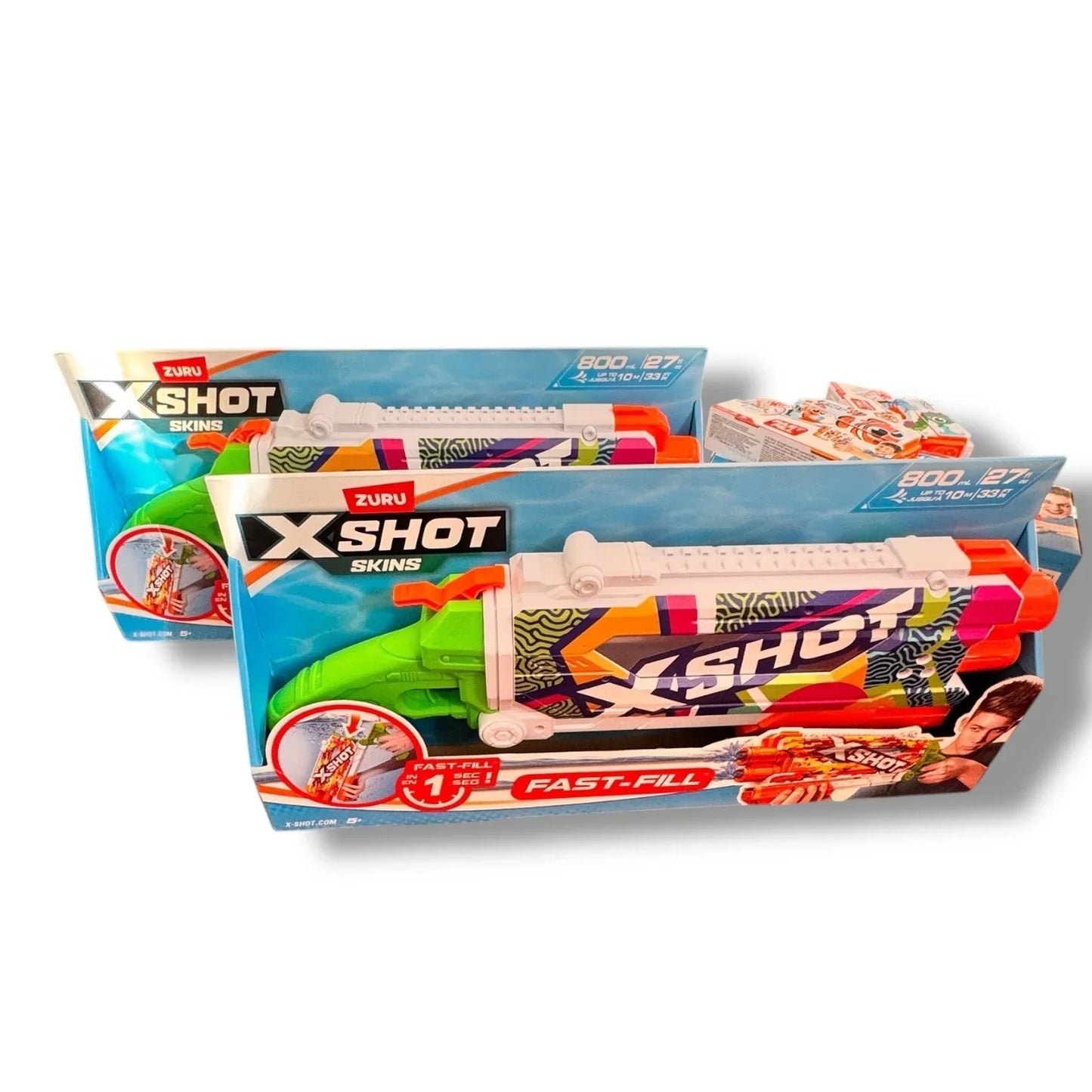 Zuru X-Shot Fast Fill Skins 2 Water Guns Pump Action Kids/Children Toy Assorted - Trendiez U ♥ 