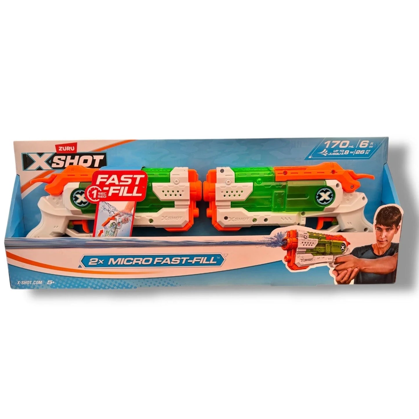 Zuru X-Shot Micro Fast-Fill Water Gun Outdoor Family Kids Toy Shoots 26’. 5+. - Trendiez U ♥ 