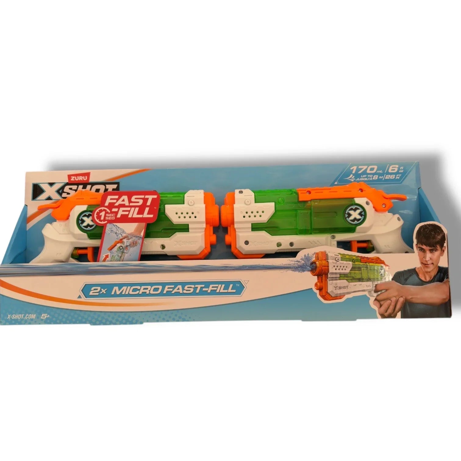 Zuru X-Shot Micro Fast-Fill Water Gun Outdoor Family Kids Toy Shoots 26’. 5+. - Trendiez U ♥ 