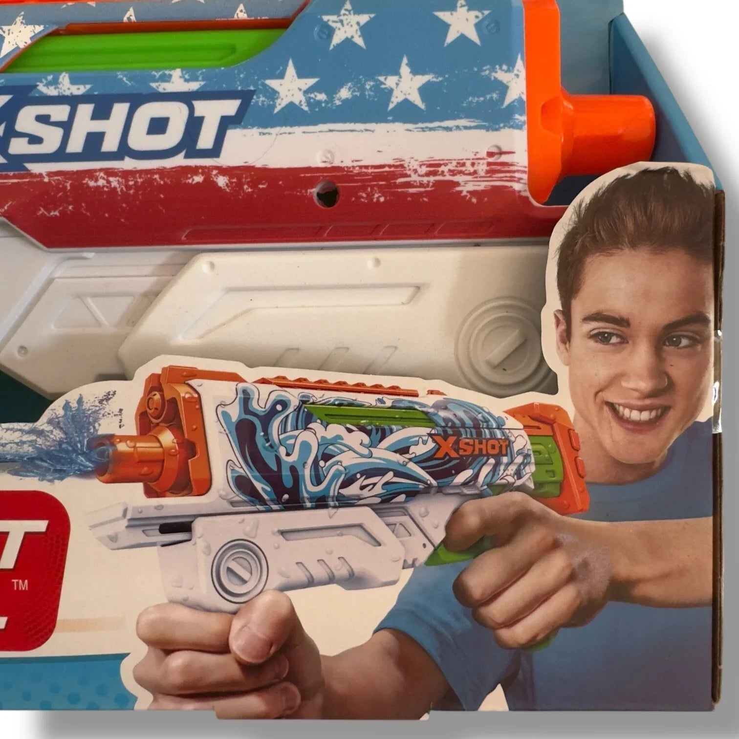 ZURU X-Shot Water Fast-Fill Skins USA Hyperload Water Gun Blaster Beach Activity - Trendiez U ♥ 